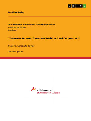 cover image of The Nexus Between States and Multinational Corporations